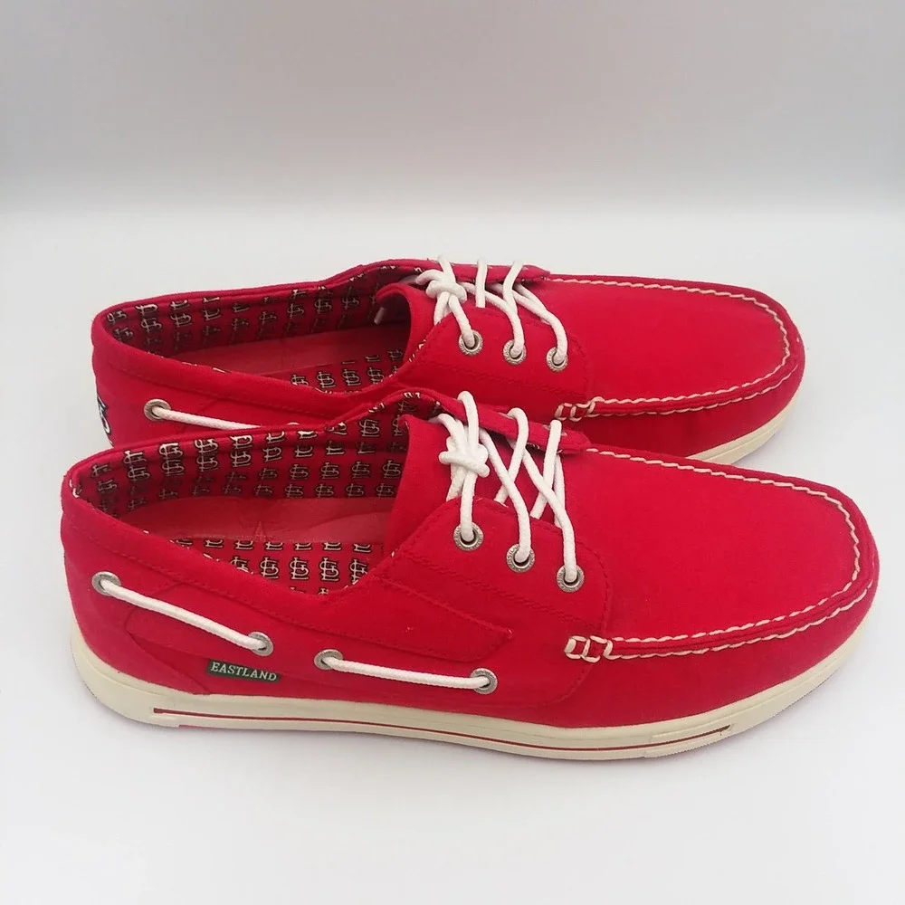 Eastland MLB St. Louis Cardinals Boat Shoes Deck Shoes Red US Size 12-12.5 EU 46